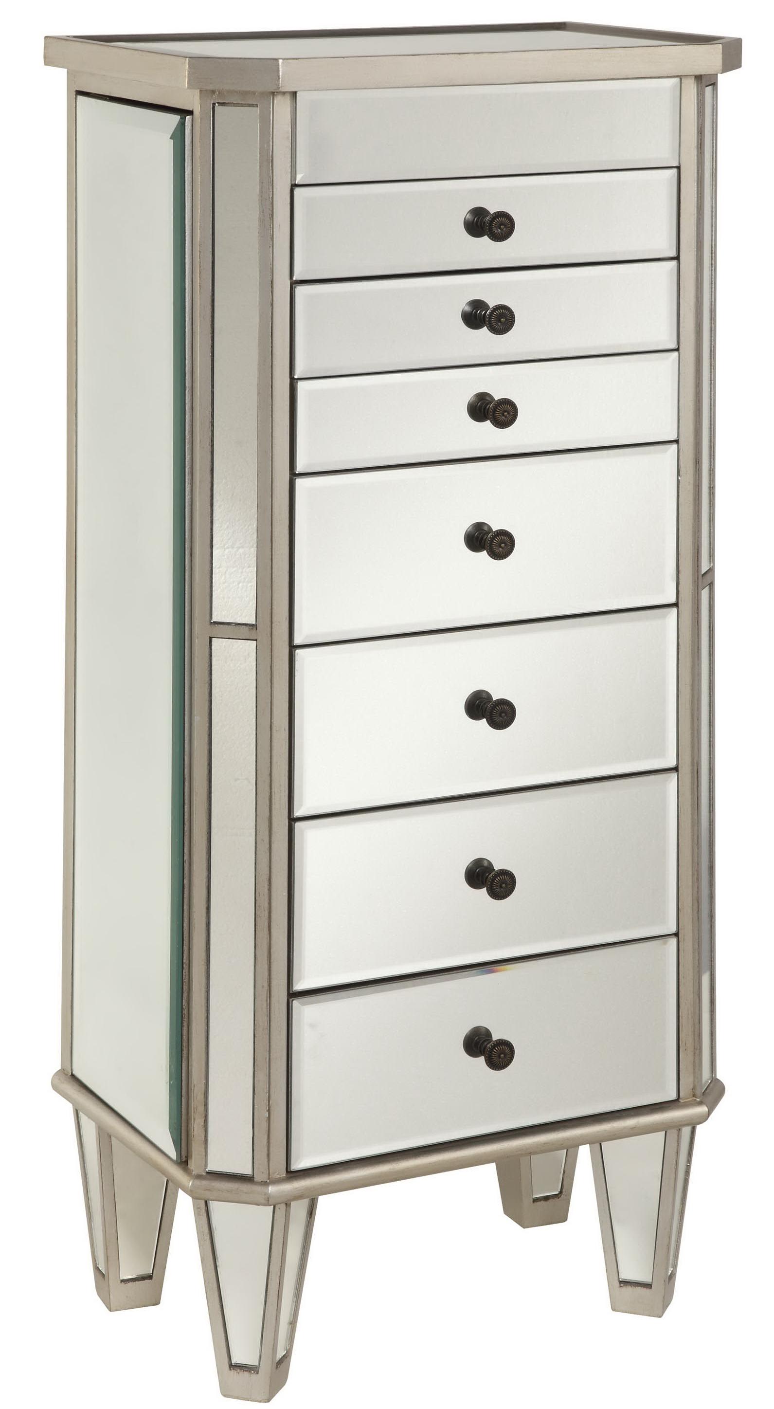 Powell Jewelry Armoire Silver Painted Jewelry Armoire with Mirror